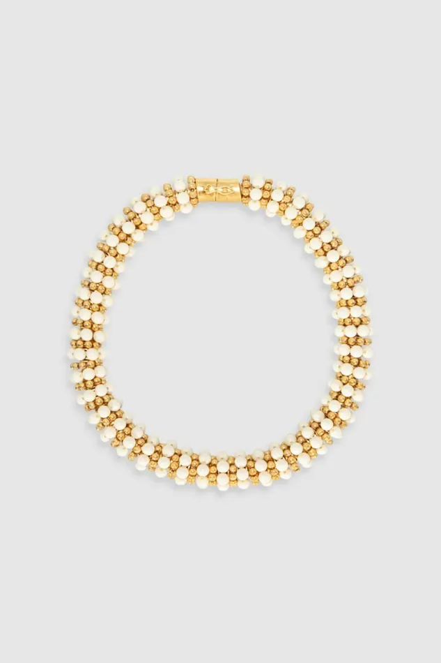 Oroton Pietra Necklace 18k Worn Goldclotted Cream Women Jewellery