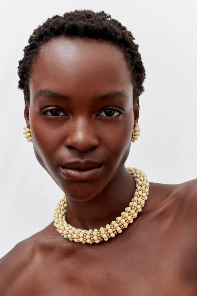 Oroton Pietra Necklace 18k Worn Goldclotted Cream Women Jewellery Oroton Pietra Necklace 18k Worn Goldclotted Cream Women Jewellery