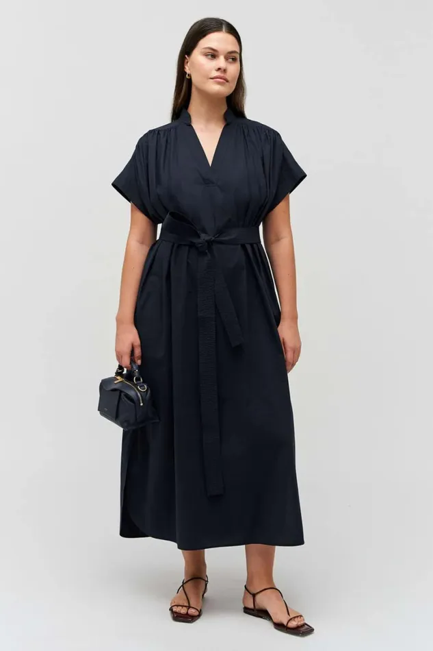 Oroton Rae Gathered Dress North Sea Women Dresses Oroton Rae Gathered Dress North Sea Women Dresses