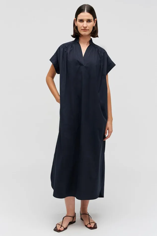 Oroton Rae Gathered Dress North Sea Women Dresses Oroton Rae Gathered Dress North Sea Women Dresses
