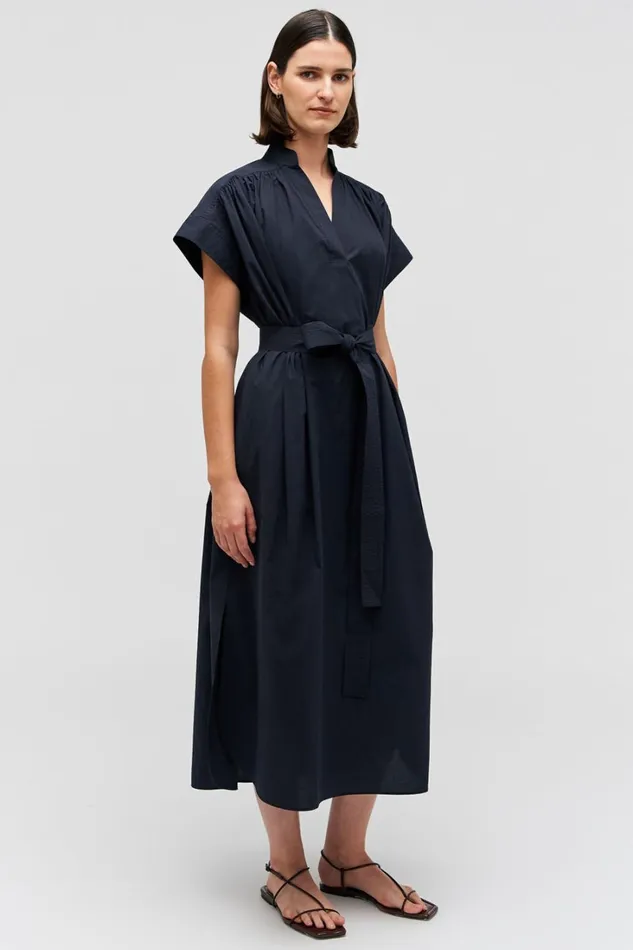 Oroton Rae Gathered Dress North Sea Women Dresses Oroton Rae Gathered Dress North Sea Women Dresses