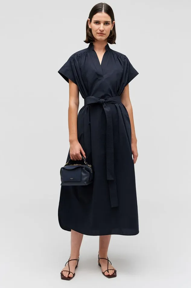 Oroton Rae Gathered Dress North Sea Women Dresses Oroton Rae Gathered Dress North Sea Women Dresses