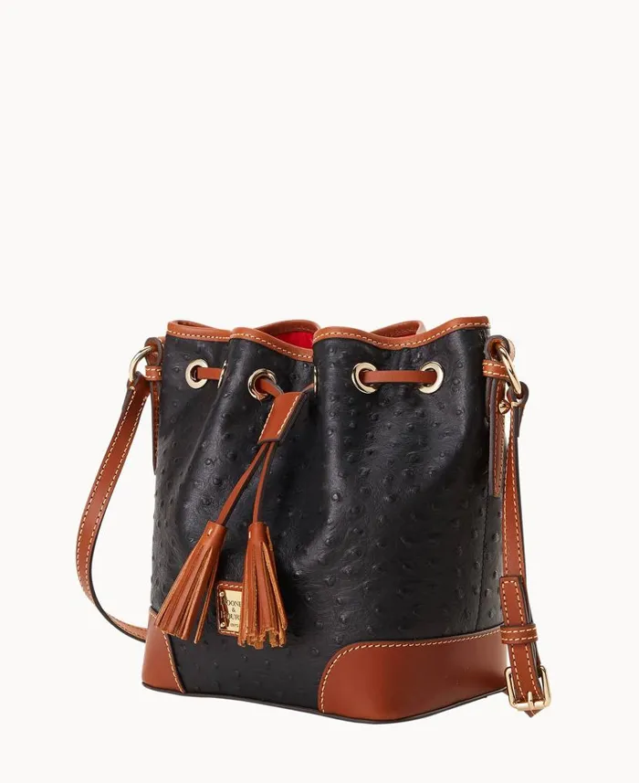 Ostrich Crossbody Drawstring Black Woman Dooney and Bourke Crossbodies Ostrich Crossbody Drawstring Black Woman Dooney and Bourke Crossbodies