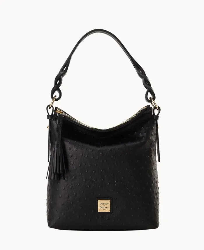 Ostrich Randy Black Woman Dooney and Bourke Shoulder Bags
