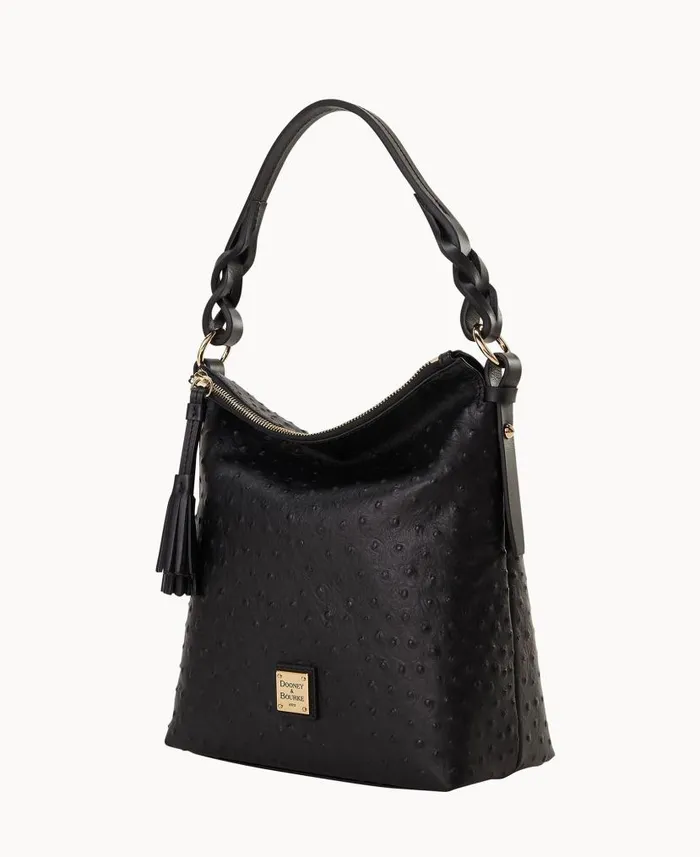 Ostrich Randy Black Woman Dooney and Bourke Shoulder Bags