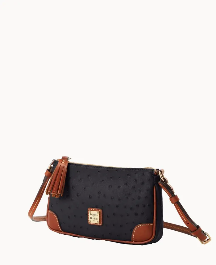 Ostrich Slim Crossbody Black Woman Dooney and Bourke Crossbodies Ostrich Slim Crossbody Black Woman Dooney and Bourke Crossbodies