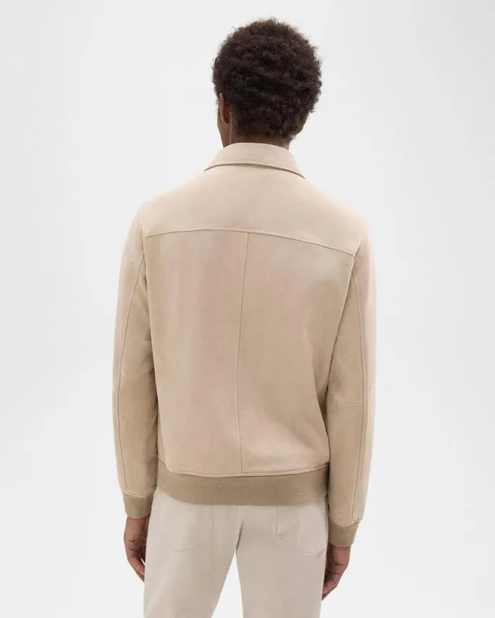 Outerwear Men Theory Wyatt Zip Jacket In Suede Sand Outerwear Men Theory Wyatt Zip Jacket In Suede Sand
