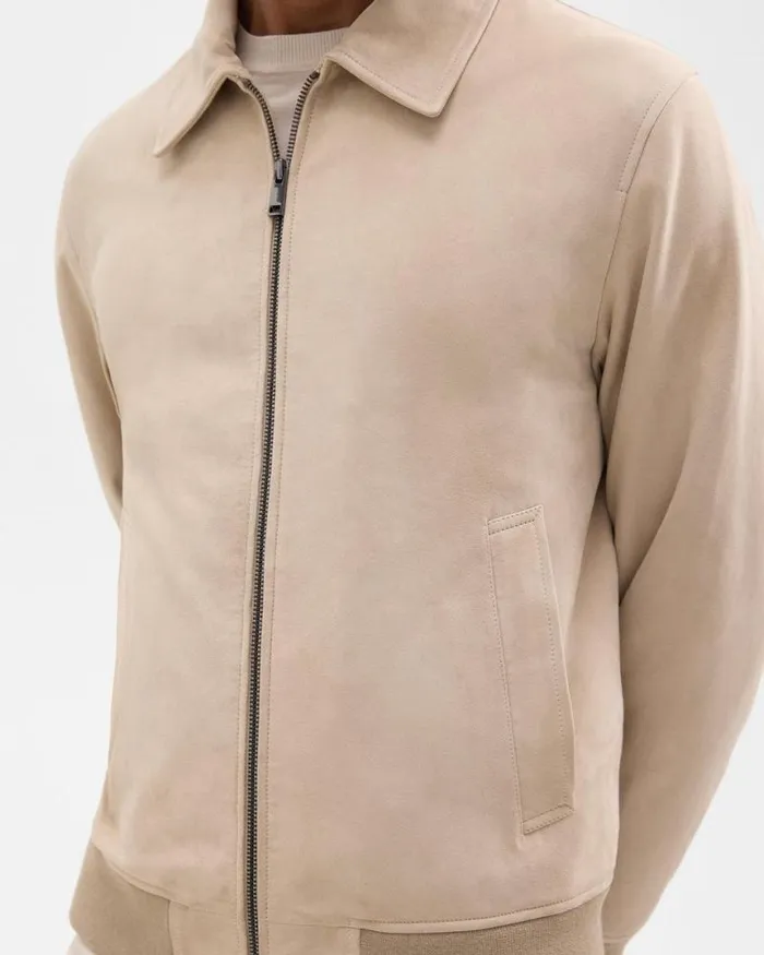 Outerwear Men Theory Wyatt Zip Jacket In Suede Sand Outerwear Men Theory Wyatt Zip Jacket In Suede Sand