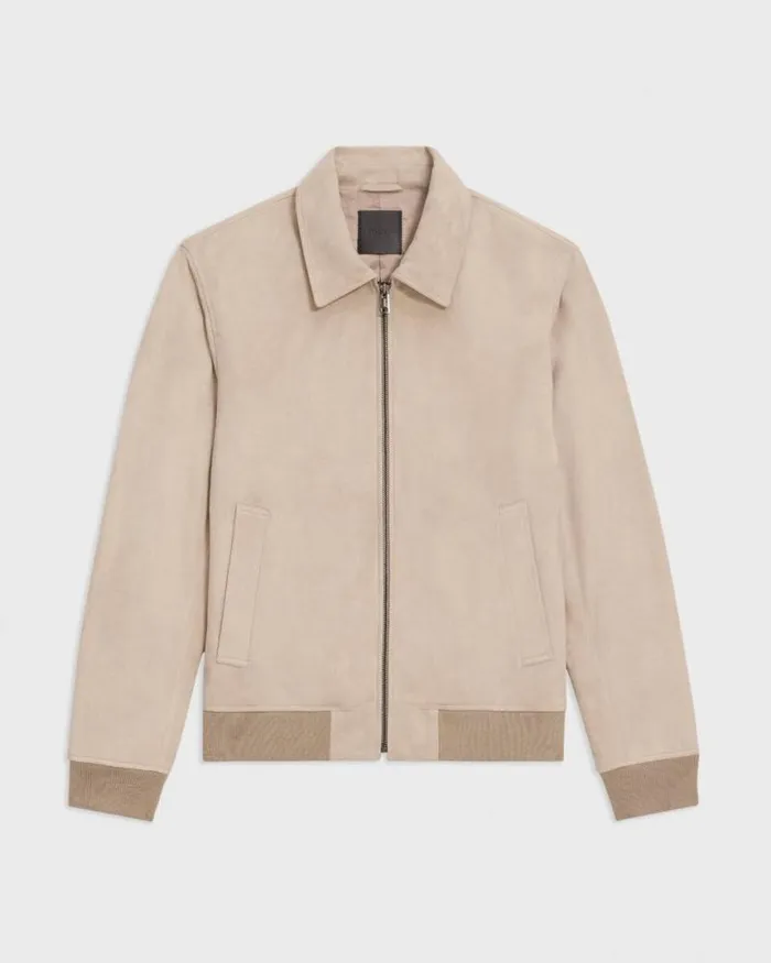 Outerwear Men Theory Wyatt Zip Jacket In Suede Sand Outerwear Men Theory Wyatt Zip Jacket In Suede Sand