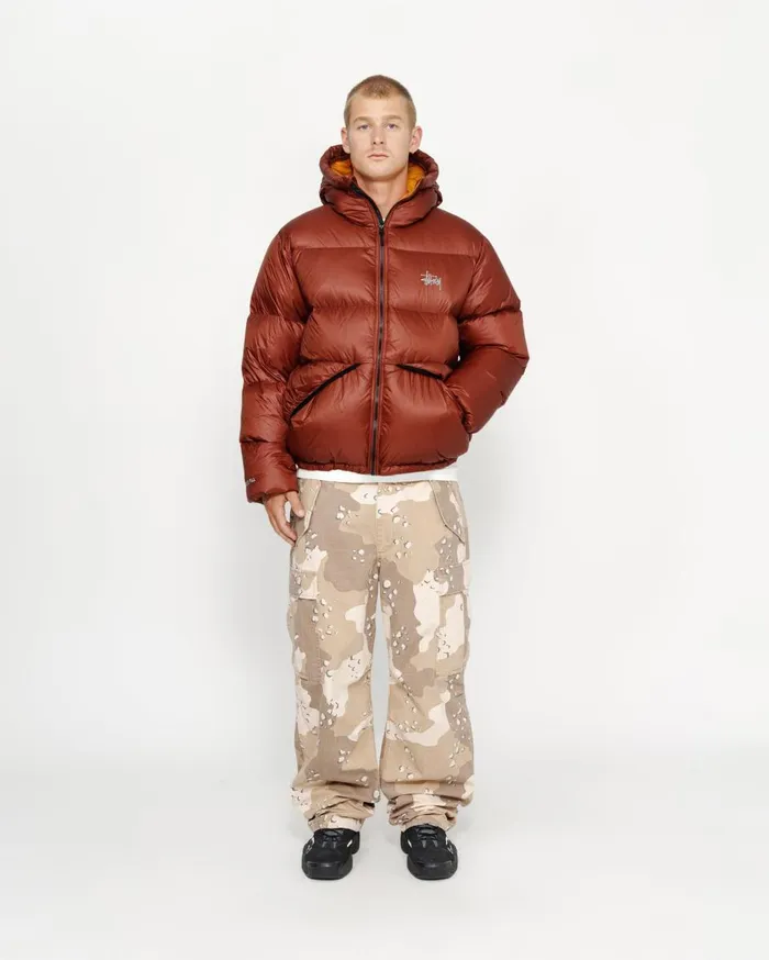 Outerwear MenWomen Stussy DOWN PARKA MICRO RIPSTOP Brick