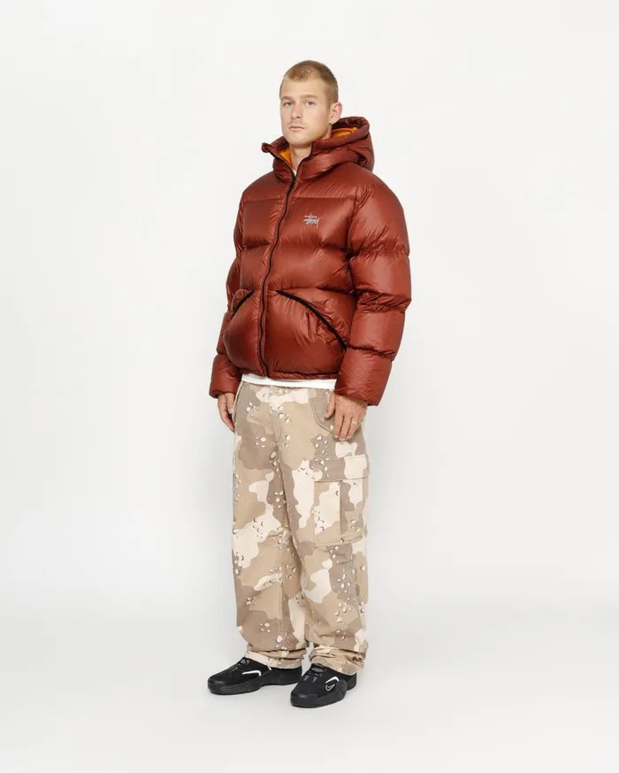 Outerwear MenWomen Stussy DOWN PARKA MICRO RIPSTOP Brick