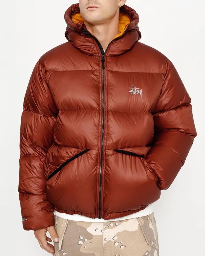 Outerwear MenWomen Stussy DOWN PARKA MICRO RIPSTOP Brick