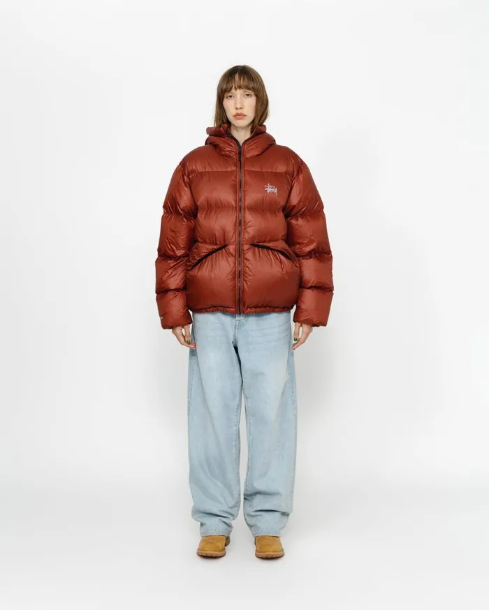 Outerwear MenWomen Stussy DOWN PARKA MICRO RIPSTOP Brick