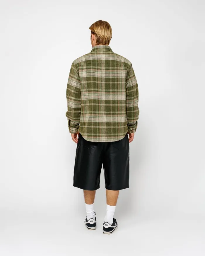Outerwear MenWomen Stussy HEAVY WASHED PLAID SHIRT Green