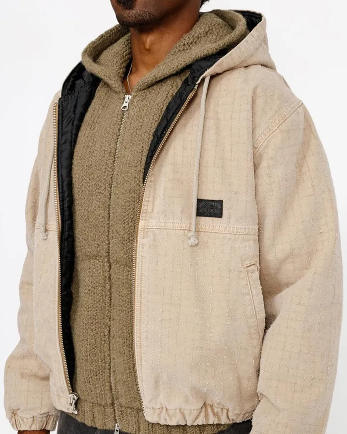 Outerwear MenWomen Stussy WORK JACKET CANVAS NEEDLE PUNCH Khaki