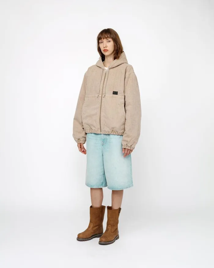Outerwear MenWomen Stussy WORK JACKET CANVAS NEEDLE PUNCH Khaki