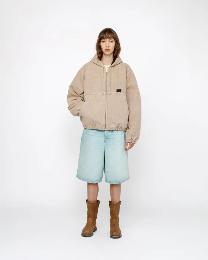 Outerwear MenWomen Stussy WORK JACKET CANVAS NEEDLE PUNCH Khaki