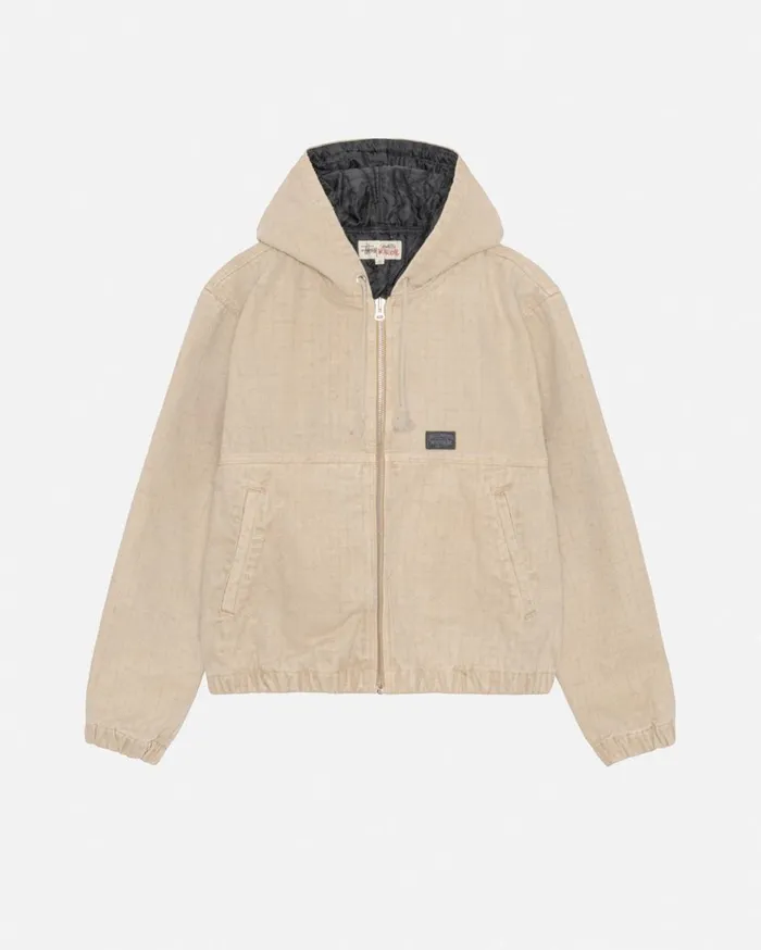 Outerwear MenWomen Stussy WORK JACKET CANVAS NEEDLE PUNCH Khaki
