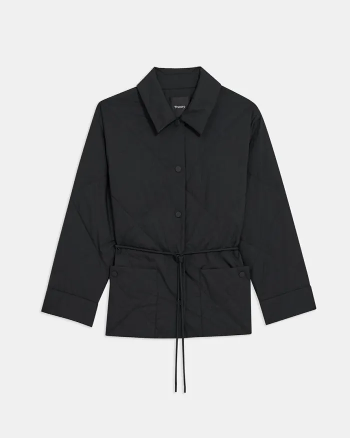 Outerwear Women Theory Quilted Jacket In WaterResistant Nylon Black Outerwear Women Theory Quilted Jacket In WaterResistant Nylon Black