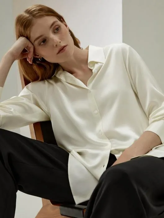 Oversized Silk Shirt For Women 8211 Long Sleeve Women Blouses Lilysilk Shirts