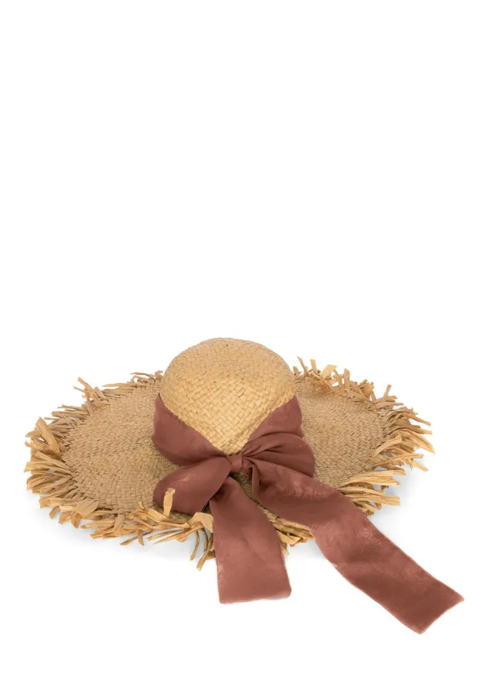 PACKABLE STRAW HAT Tan and Off White Women VENUS Hats