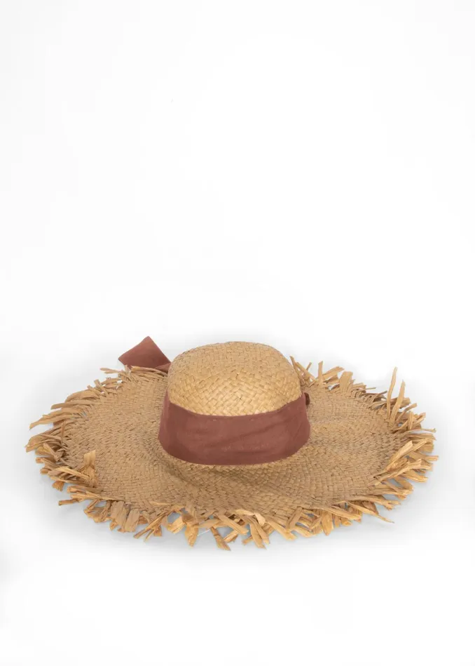 PACKABLE STRAW HAT Tan and Off White Women VENUS Hats