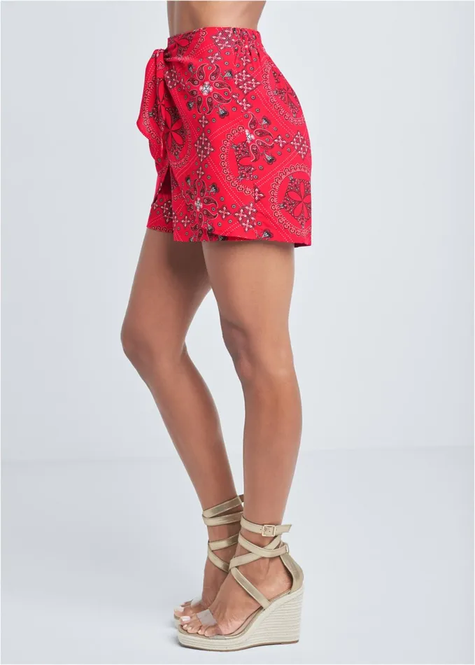 PAISLEY PRINT SHORTS Red Multi Women VENUS Shorts