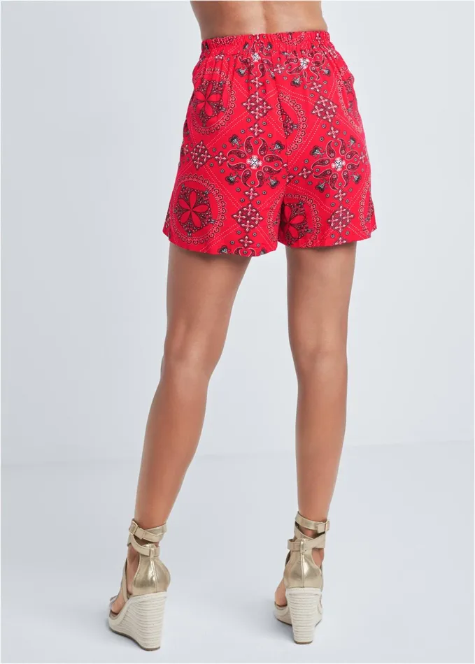PAISLEY PRINT SHORTS Red Multi Women VENUS Shorts
