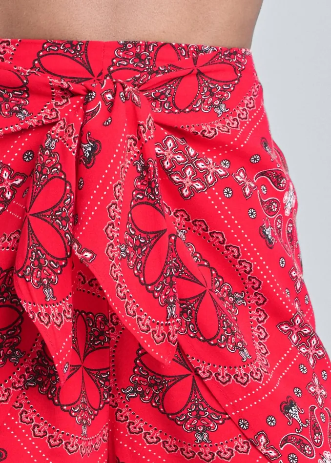 PAISLEY PRINT SHORTS Red Multi Women VENUS Shorts