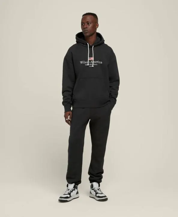 Pants and Joggers Men Wilson Wilson America Sweatpant Black Pants and Joggers Men Wilson Wilson America Sweatpant Black