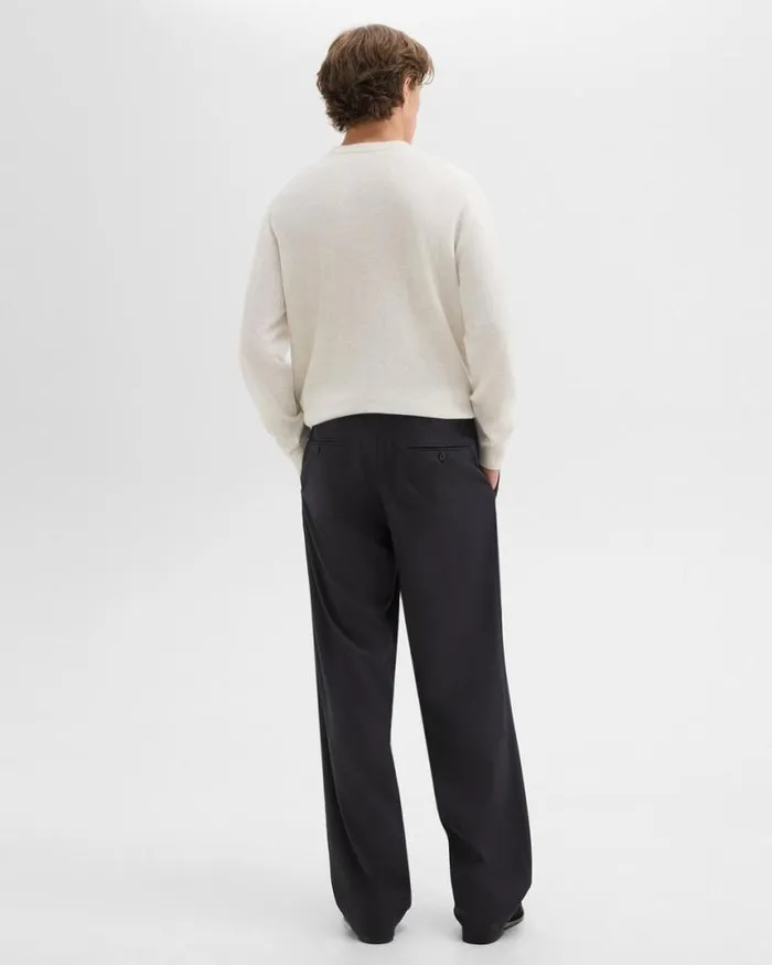 Pants Men Theory WideLeg Drawstring Pant In Stretch Flannel Dark Navy Pants Men Theory WideLeg Drawstring Pant In Stretch Flannel Dark Navy