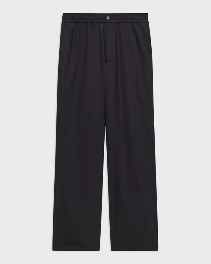 Pants Men Theory WideLeg Drawstring Pant In Stretch Flannel Dark Navy Pants Men Theory WideLeg Drawstring Pant In Stretch Flannel Dark Navy