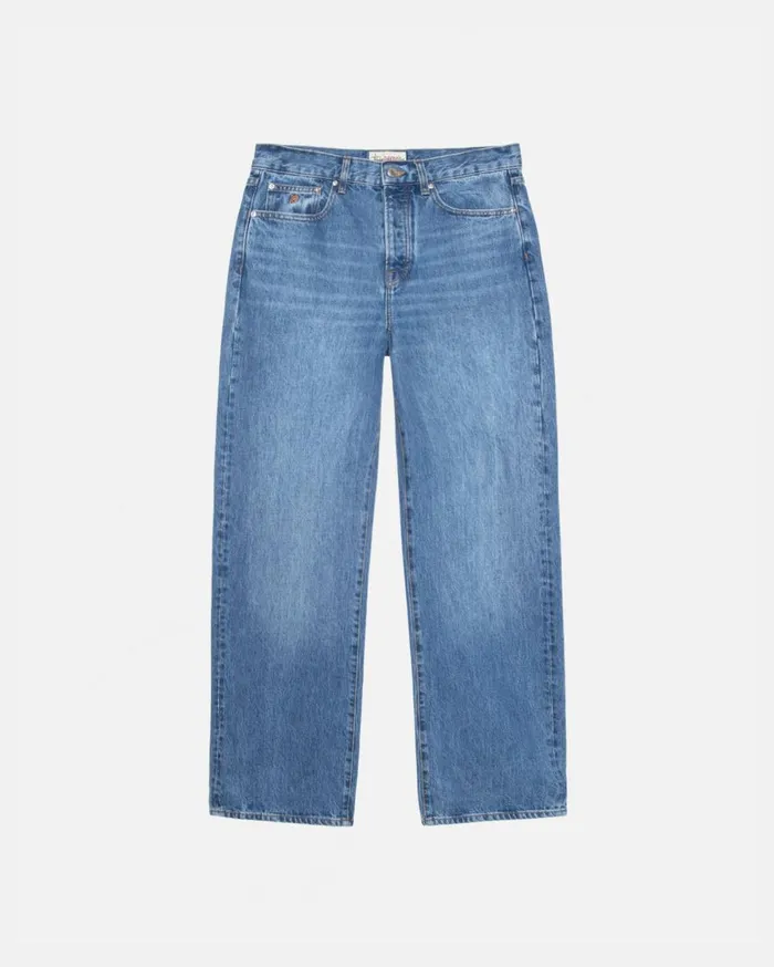 Pants MenWomen Stussy RELAXED JEAN DENIM Medium Blue Pants MenWomen Stussy RELAXED JEAN DENIM Medium Blue