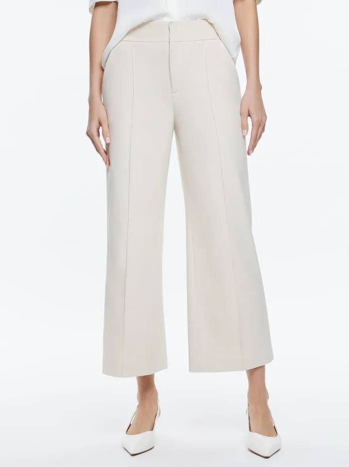 Pants Women Alice Olivia Dylan Cropped Pant Solid Oatmeal