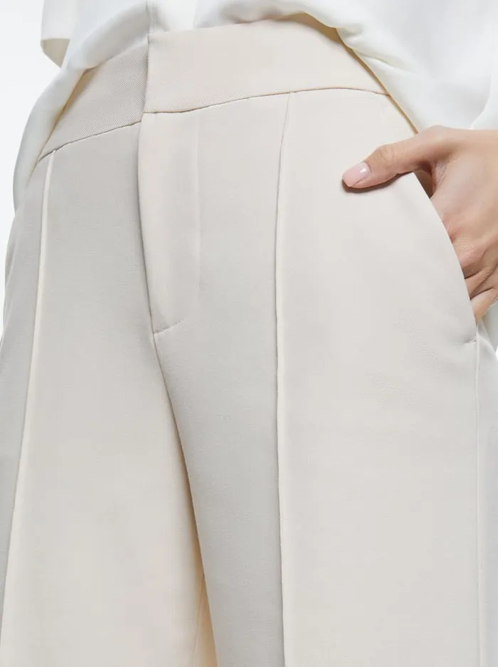 Pants Women Alice Olivia Dylan Cropped Pant Solid Oatmeal