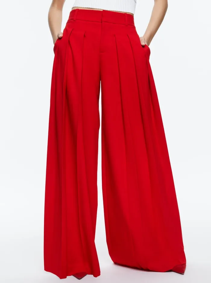Pants Women Alice Olivia Simon Trouser Red Apple