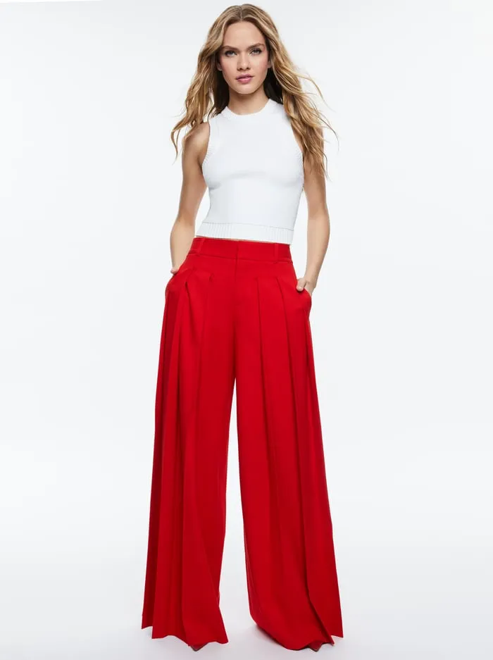 Pants Women Alice Olivia Simon Trouser Red Apple