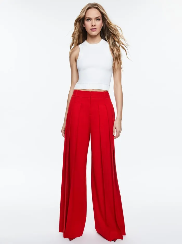 Pants Women Alice Olivia Simon Trouser Red Apple