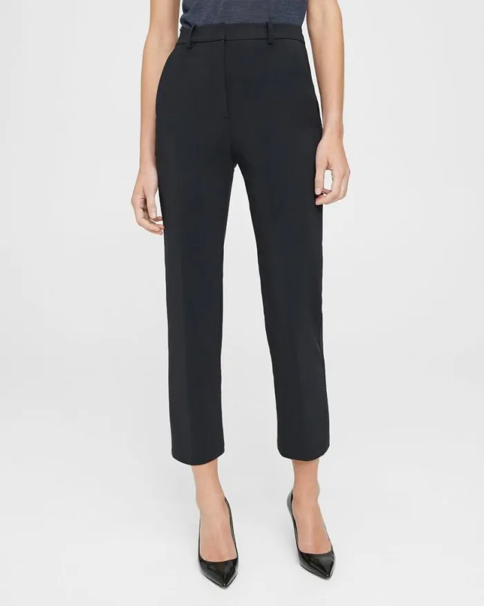 Pants Women Theory Cropped HighWaist Pant In Precision Ponte Black Pants Women Theory Cropped HighWaist Pant In Precision Ponte Black