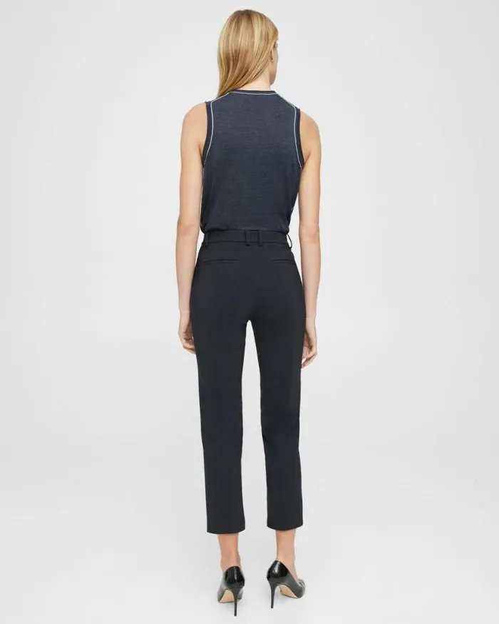 Pants Women Theory Cropped HighWaist Pant In Precision Ponte Black Pants Women Theory Cropped HighWaist Pant In Precision Ponte Black