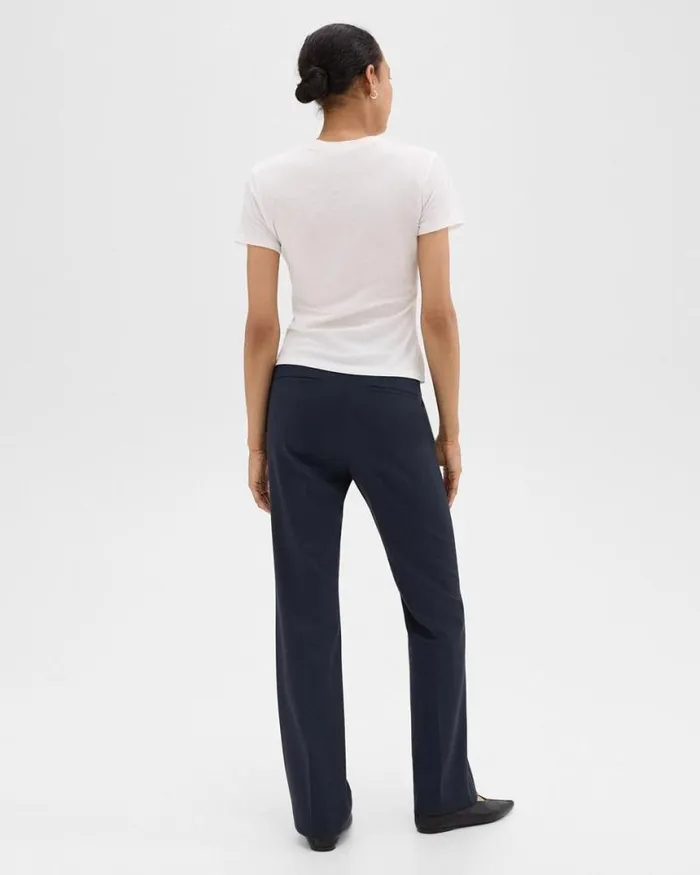 Pants Women Theory Flared Pant In Good Wool Nocturne Navy