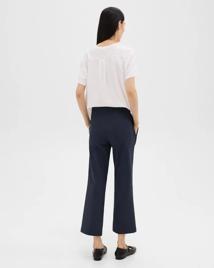 Pants Women Theory Kick Pant In Stretch Cotton Nocturne Navy Pants Women Theory Kick Pant In Stretch Cotton Nocturne Navy