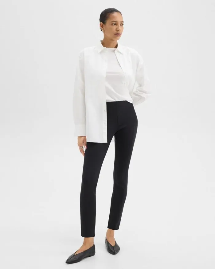 Pants Women Theory Skinny Legging In Scuba Black Pants Women Theory Skinny Legging In Scuba Black