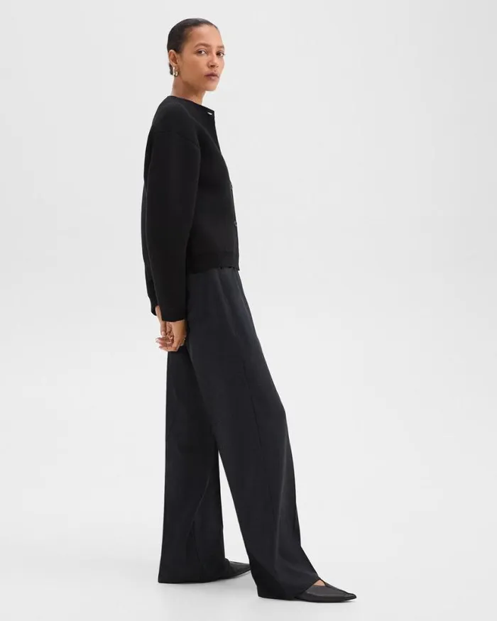 Pants Women Theory StraightLeg 5Pocket Pant In Stretch Flannel Charcoal Melange Pants Women Theory StraightLeg 5Pocket Pant In Stretch Flannel Charcoal Melange