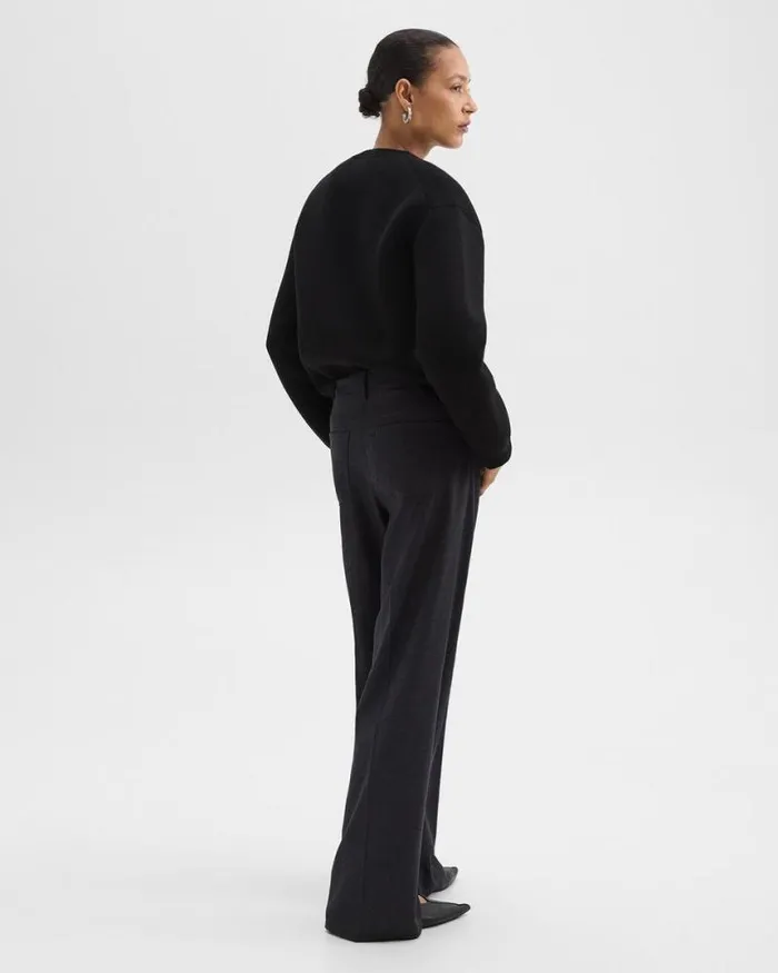 Pants Women Theory StraightLeg 5Pocket Pant In Stretch Flannel Charcoal Melange Pants Women Theory StraightLeg 5Pocket Pant In Stretch Flannel Charcoal Melange