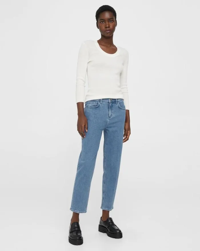 Pants Women Theory Treeca Jean In Stretch Denim Washed Indigo