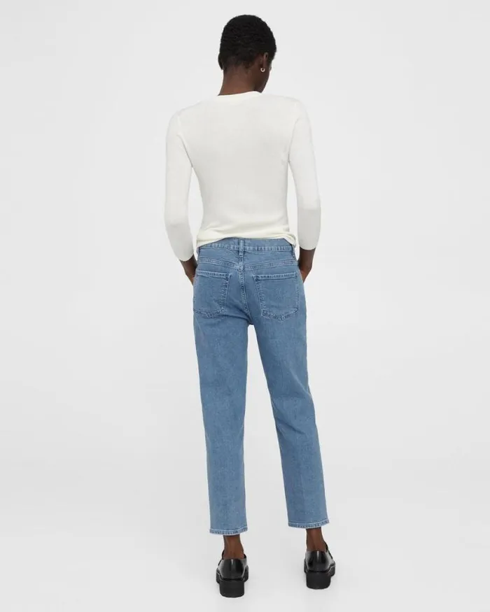 Pants Women Theory Treeca Jean In Stretch Denim Washed Indigo Pants Women Theory Treeca Jean In Stretch Denim Washed Indigo
