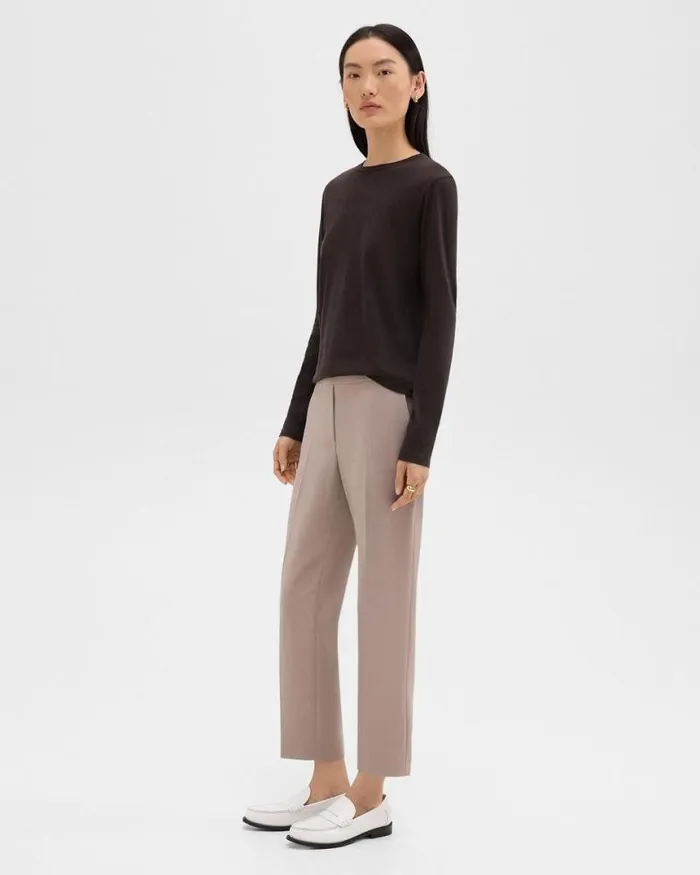 Pants Women Theory Treeca PullOn Pant In Admiral Crepe Cinder