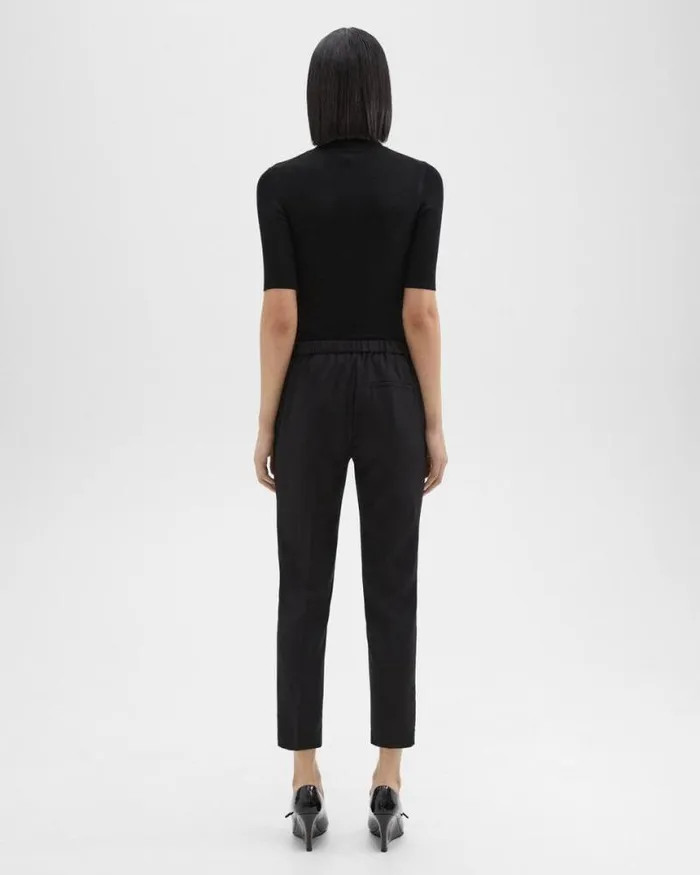 Pants Women Theory Treeca PullOn Pant In Sleek Flannel Black