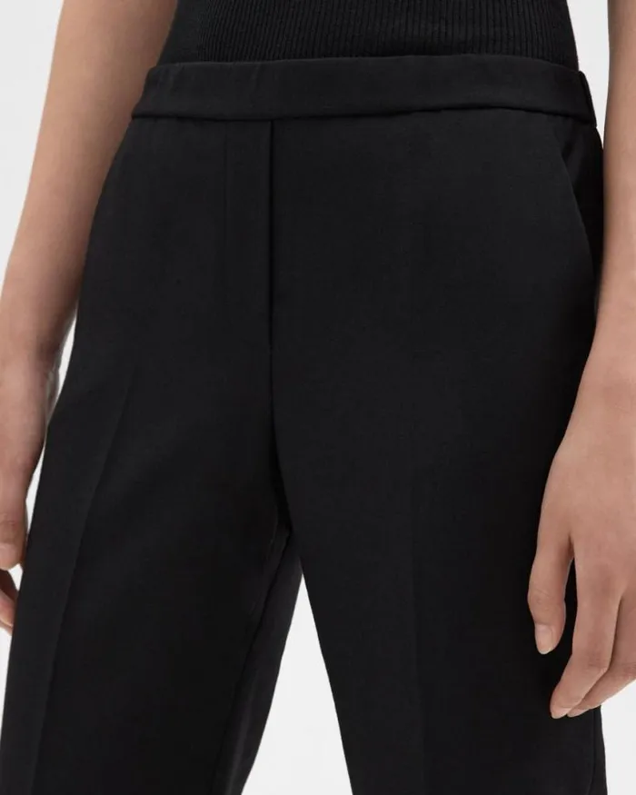 Pants Women Theory Treeca PullOn Pant In Sleek Flannel Black